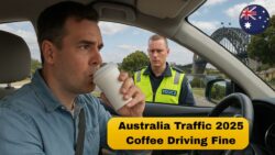 Australia’s 2025 Traffic Rules Shock Drivers – Massive Fine for Drinking Coffee While Driving!